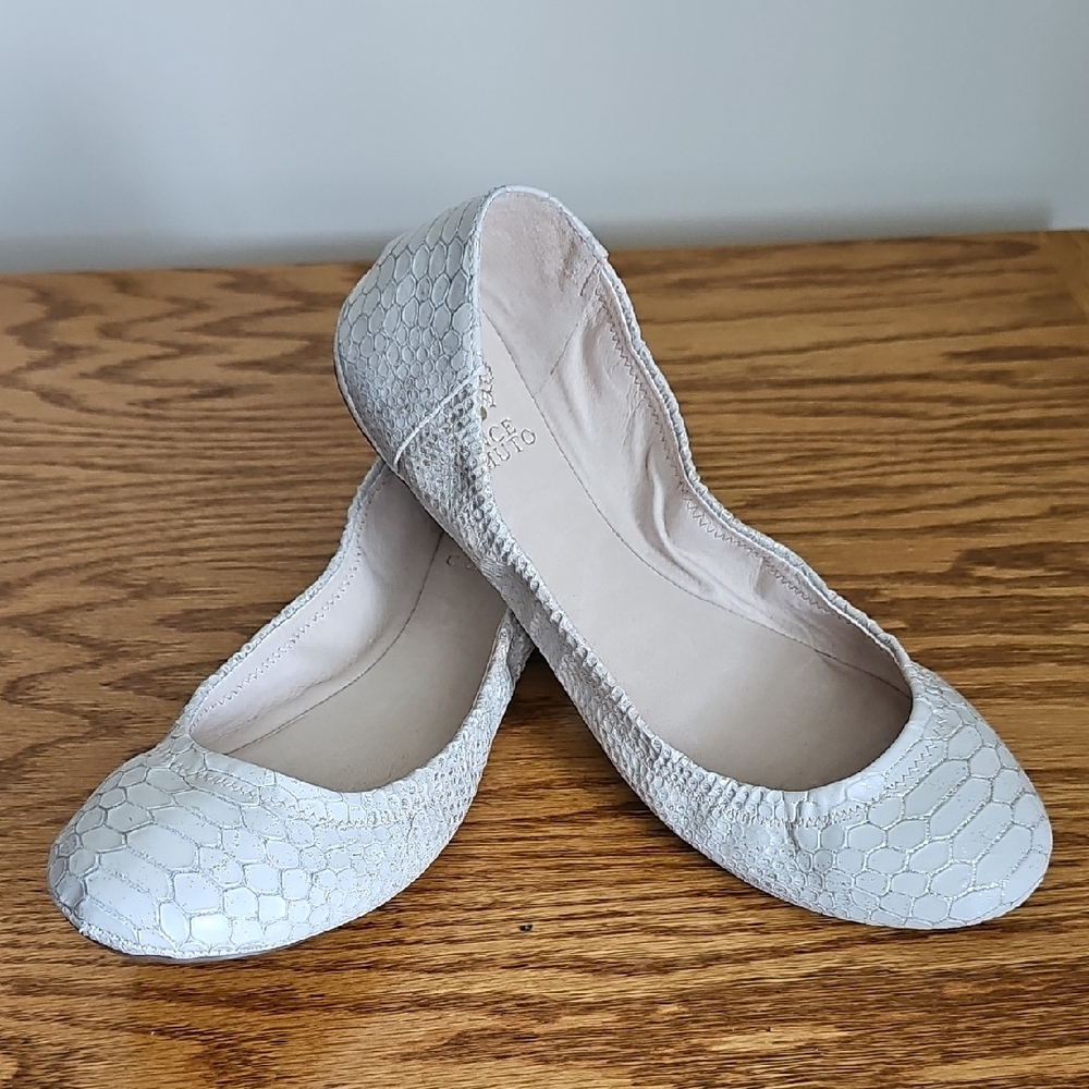 Vince Camuto Reptile Print Leather Flats